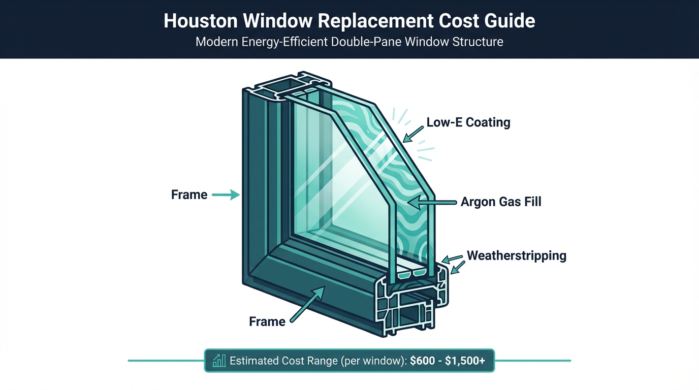 Window anatomy diagram showing Low-E coating