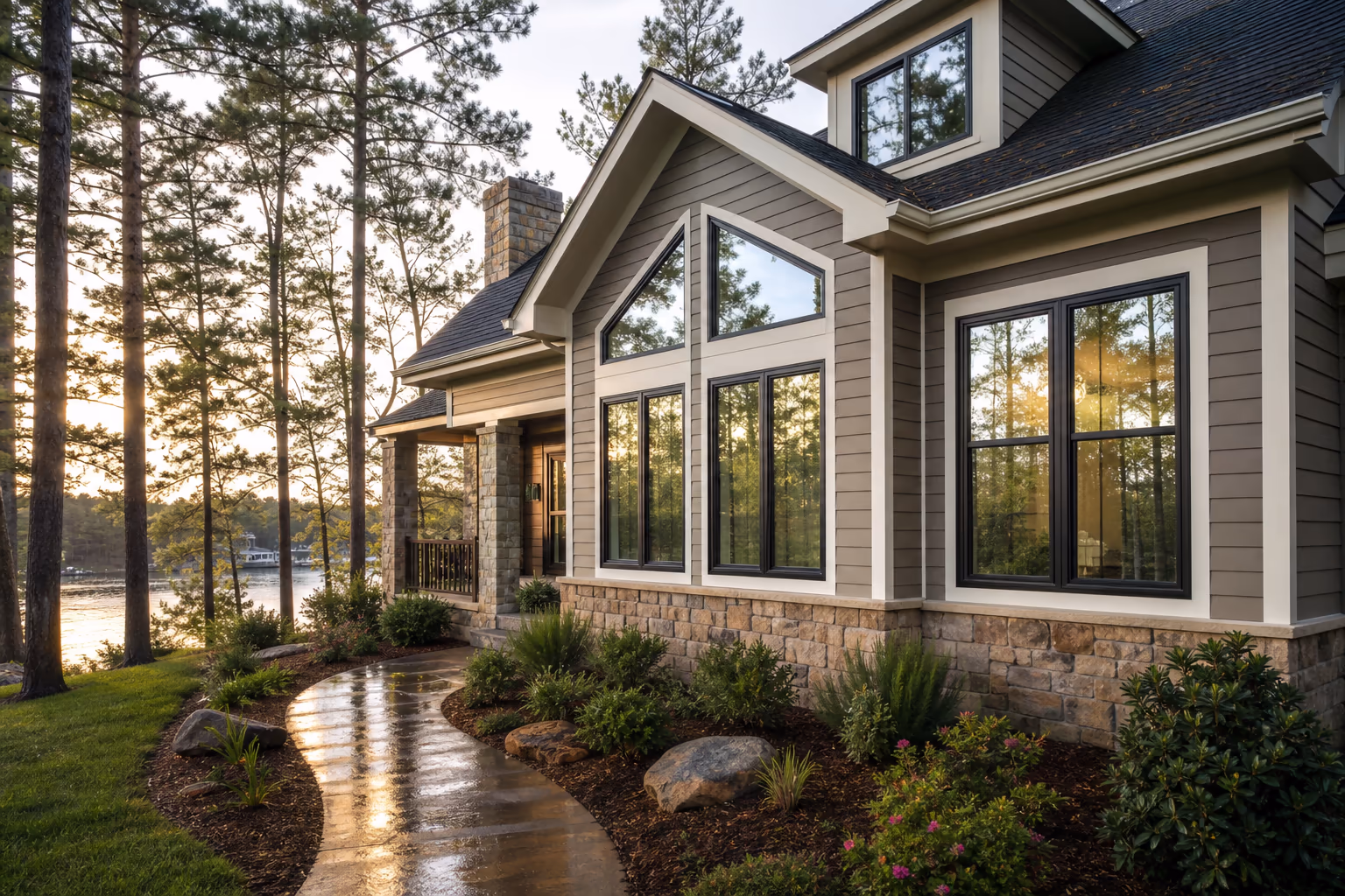Representative Conroe-area home with energy-efficient replacement windows