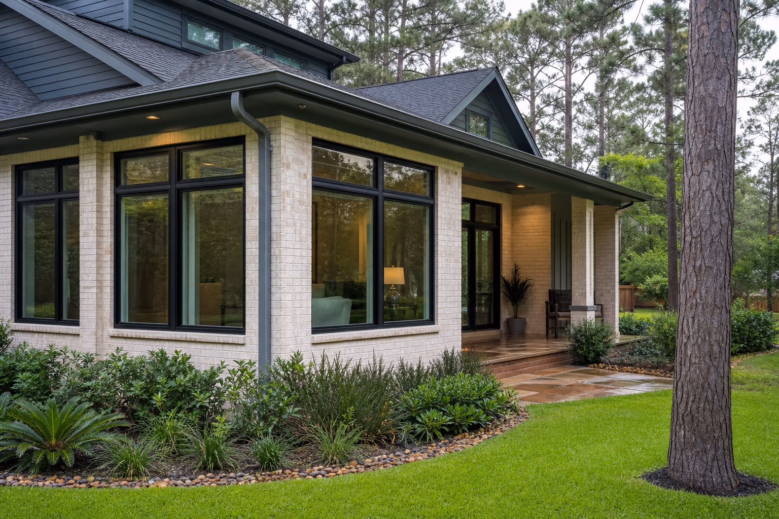 Representative Humble-area home with energy-efficient replacement windows